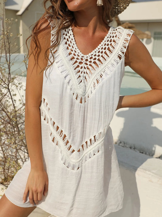 Crochet Detail Beach Cover Up Dress