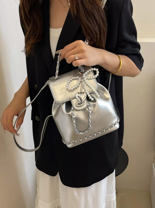 Pearl Decor Backpack Bag