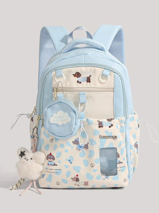 Dog Pattern Lightweight Backpack Bag