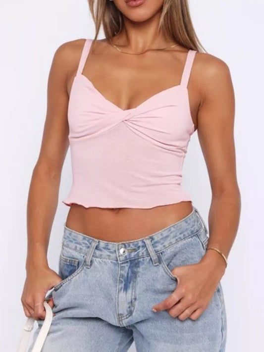 Twist-Front Cropped Cami