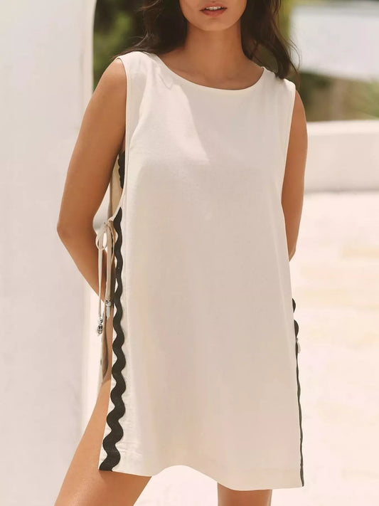 Scalloped Trim Sleeveless Cover-Up
