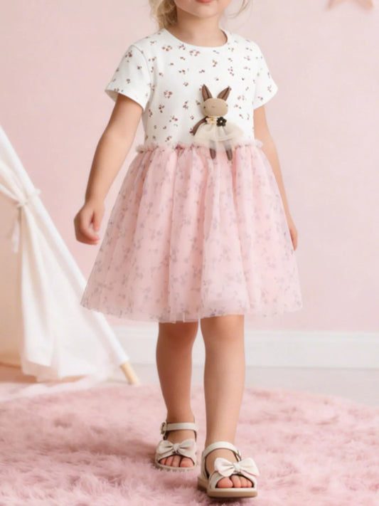 Children's Bunny Applique Tulle Dress