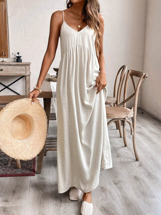 Casual Spaghetti Strap Maxi Dress