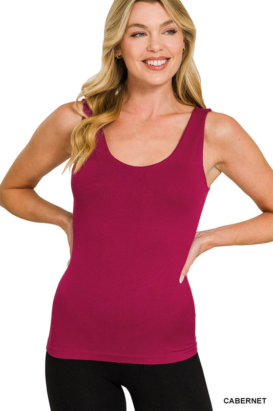 Zenana Seamless Tank Top With Built In Bra