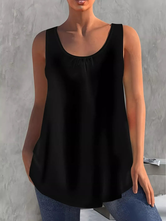 Solid Color Round Neck Tank