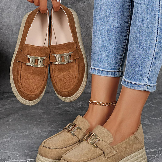 Round Toe Platform Loafers