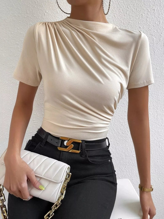 Ruched Short Sleeve T-Shirt