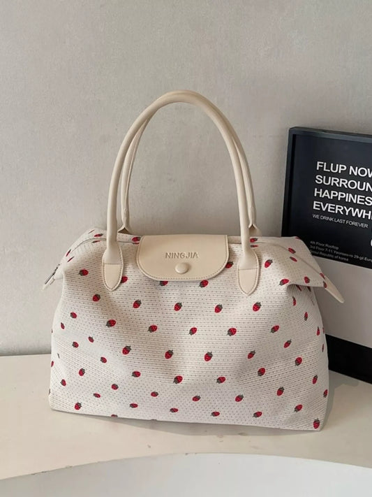 Strawberry Print Travel Bag