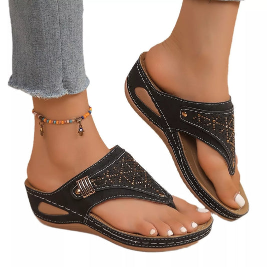 Toe Post Wedge Sandals