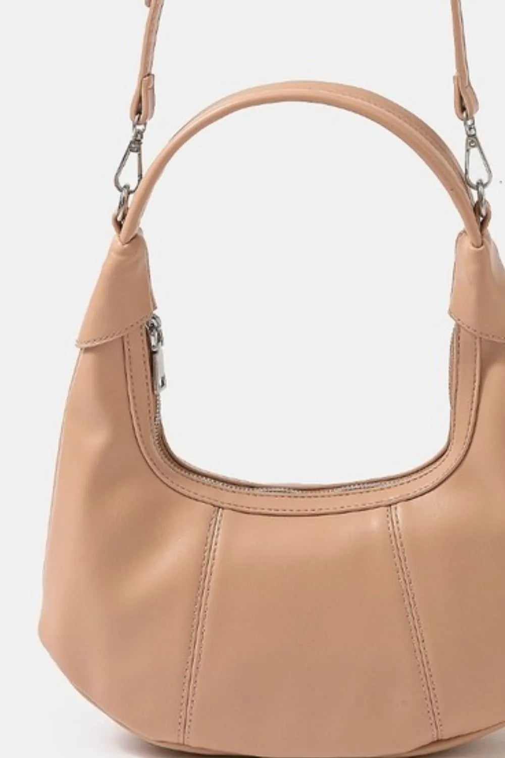 Fame Faux Leather Round Multi Panel Hand Bag