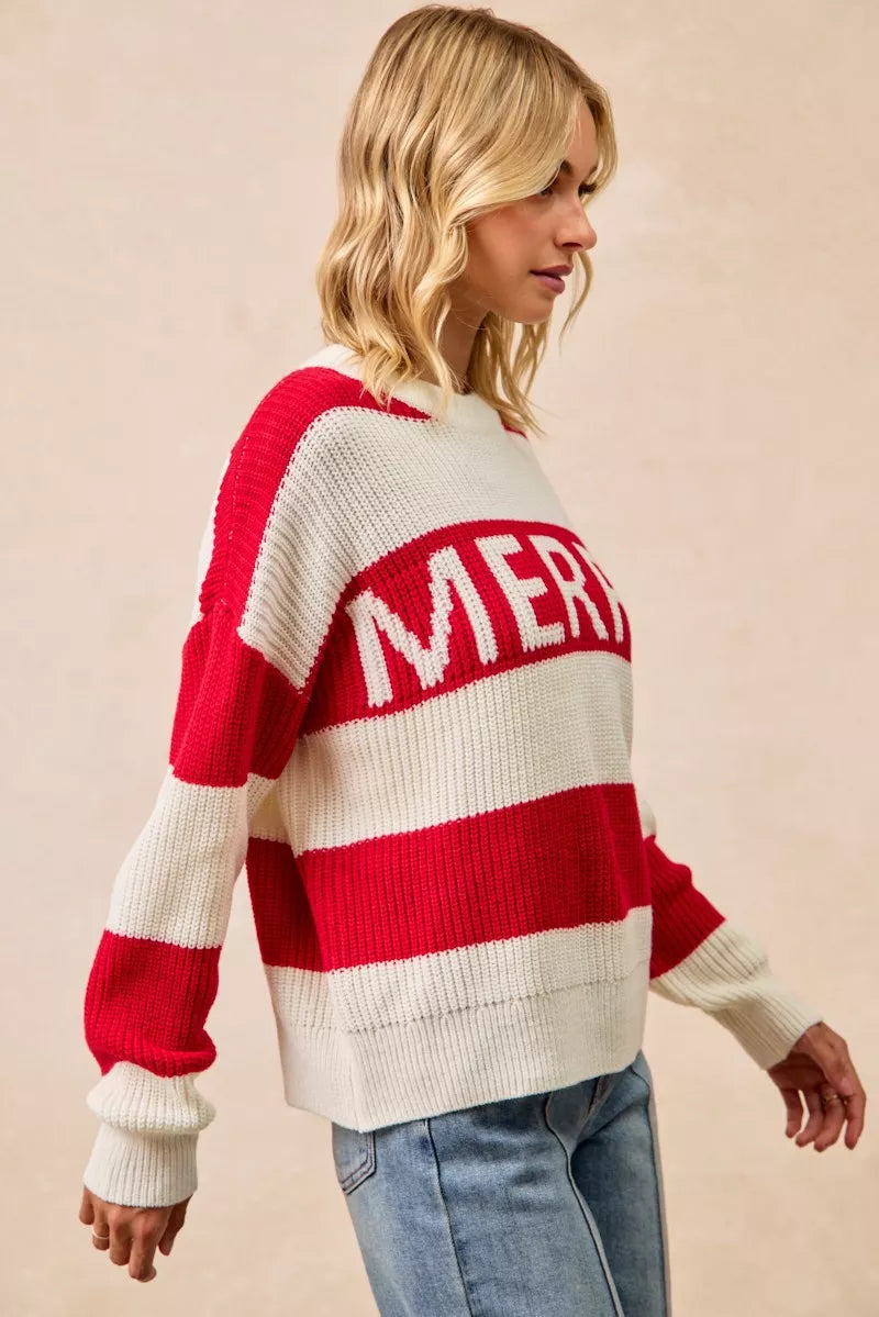 BiBi Christmas Merry Lettering Sweater