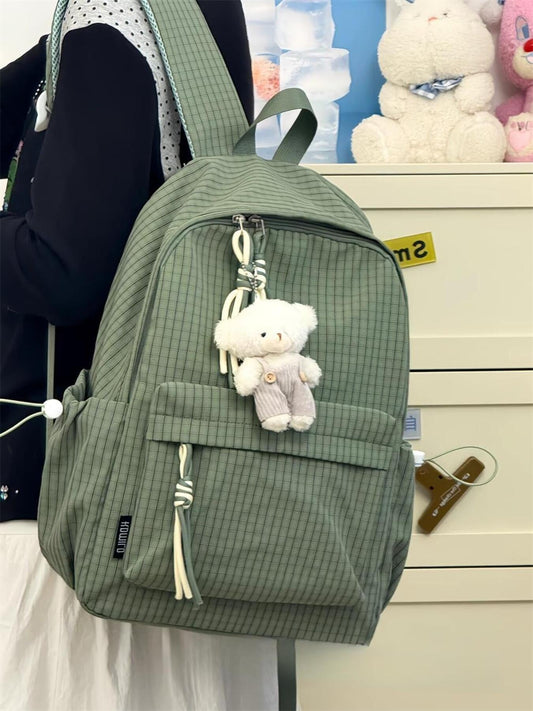 Casual Plaid Backpack Bag