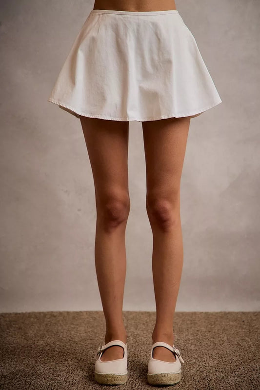 SO ME Denim Bubble Skort With Smocked Back