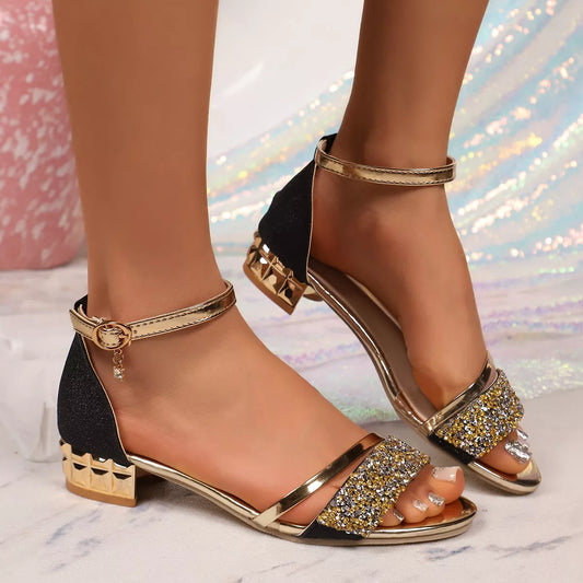Open Toe Block Heels Sandals