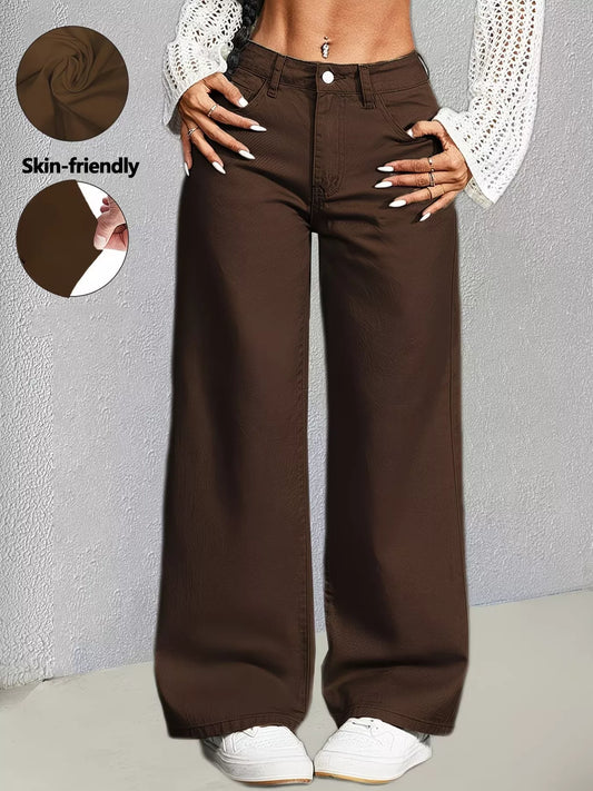 High-Waisted Wide-Leg Jeans