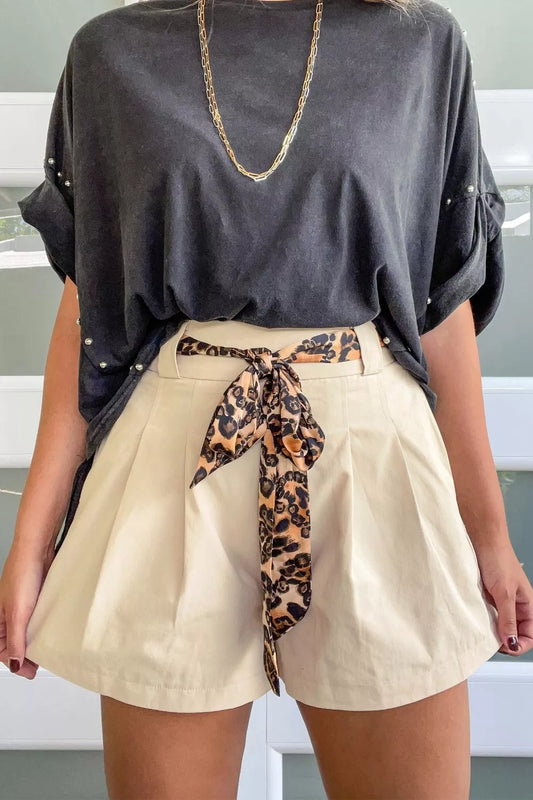 High-Waisted Pleated Shorts