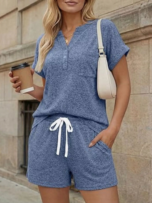 Short Sleeve Top and Shorts Set