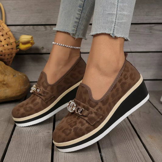 Leopard Print Platform Loafers