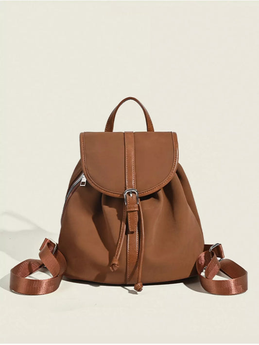 Drawstring Closure Flap Backpack Bag