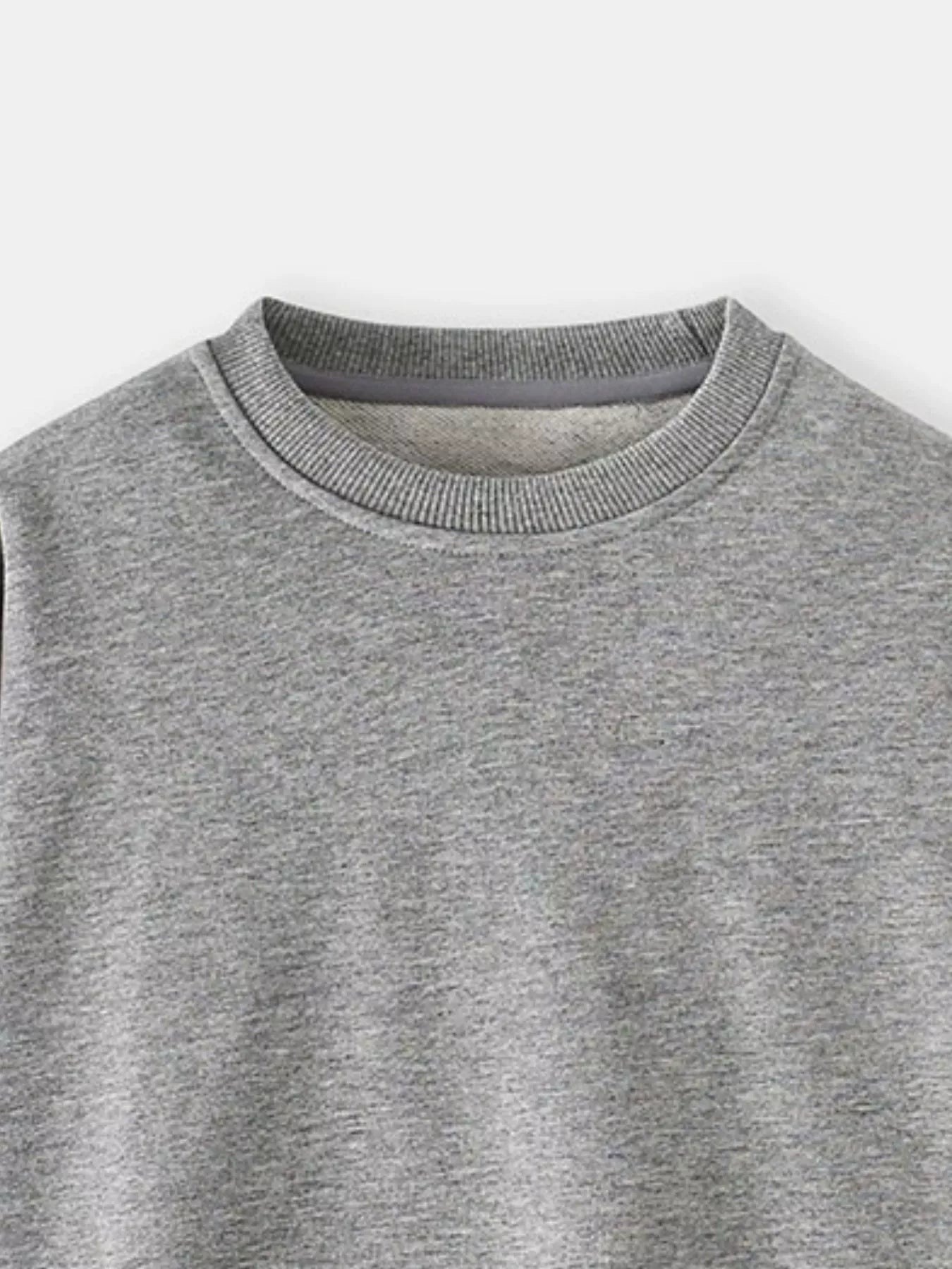 Children's Casual Solid Color Crew Neck Sweatshirt