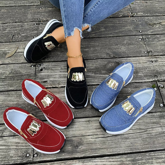 Round Toe Platform Slip-Ons