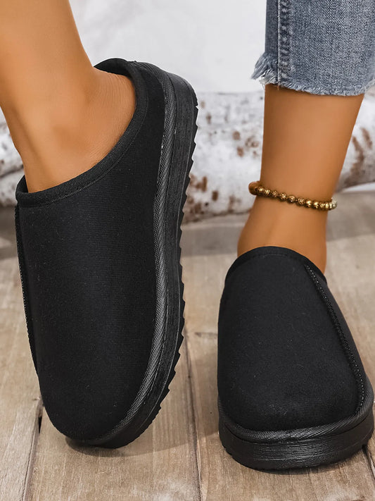 Round Toe Platform Slippers
