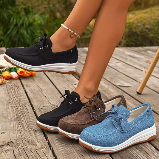 Lace Up Round Toe Sneakers