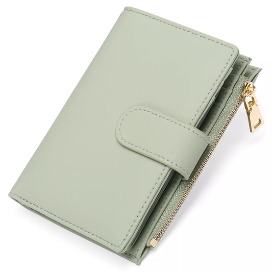 Solid Color Leather Wallet