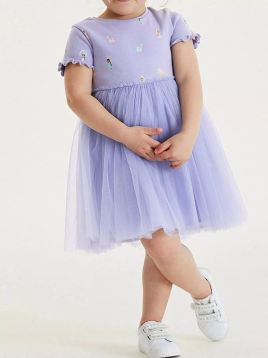 Children's Short Sleeve Tulle Dress