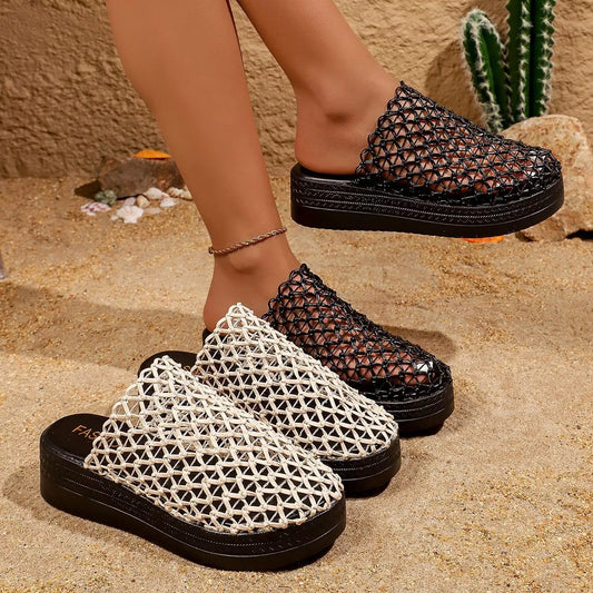 Woven Design Platform Sandals