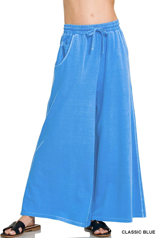 Zenana French Terry Pigment Dye & Enzyme Wash Pants