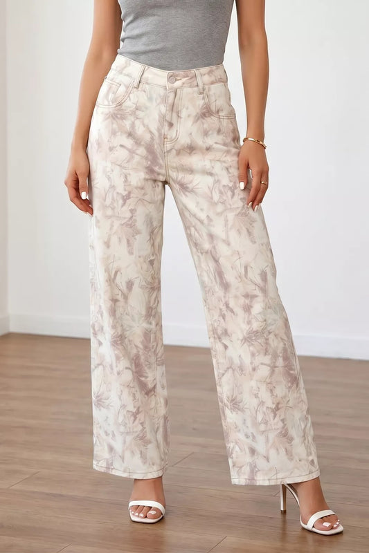 Woodland Camo Tummy Control Denim Wide Leg Jeans
