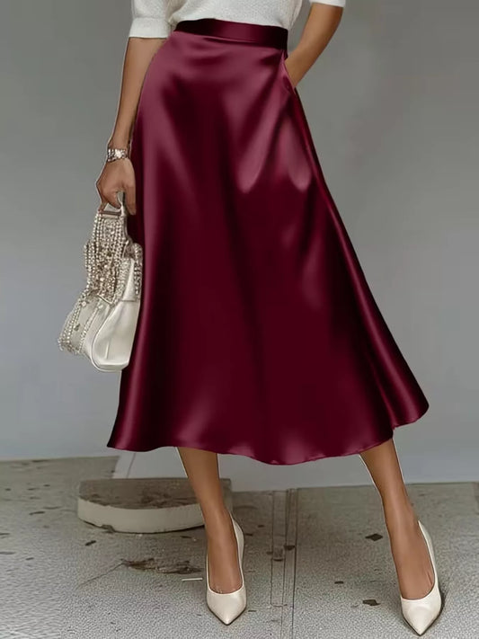 Satin Midi Skirt