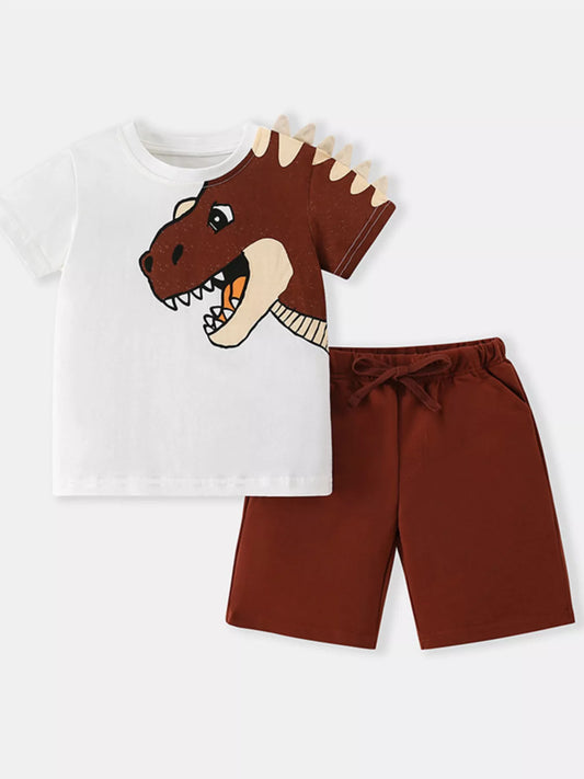 Children's Dinosaur Graphic Tee & Shorts Set
