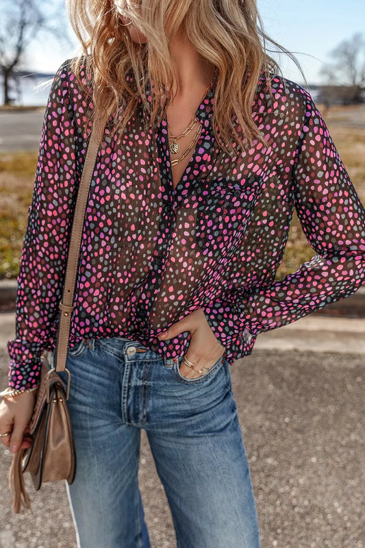 Polka Dot Button Up Shirt