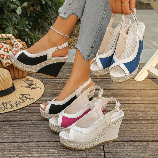 Peep Toe Wedge Sandals