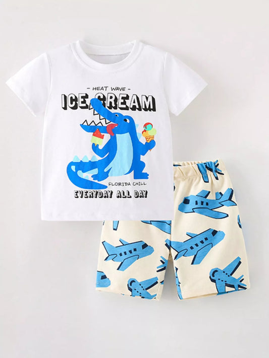 Children's Crocodile Ice Cream Top and Shorts Set