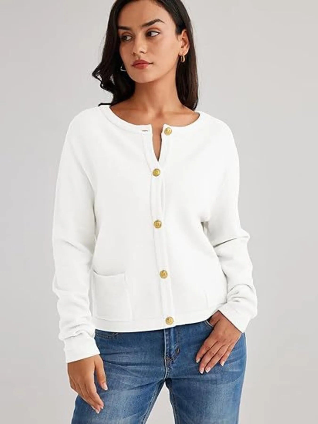 Striped Button-Up Cardigan