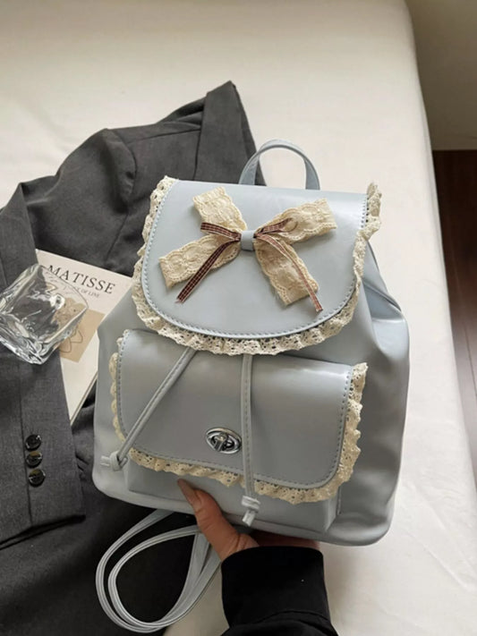 Lace Bowknot Decor Backpack Bag