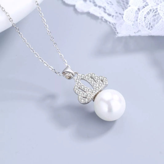 Crown Pearl Pendant Necklace