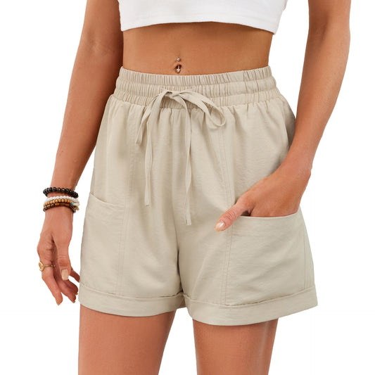 Casual Drawstring Elastic Waist Shorts