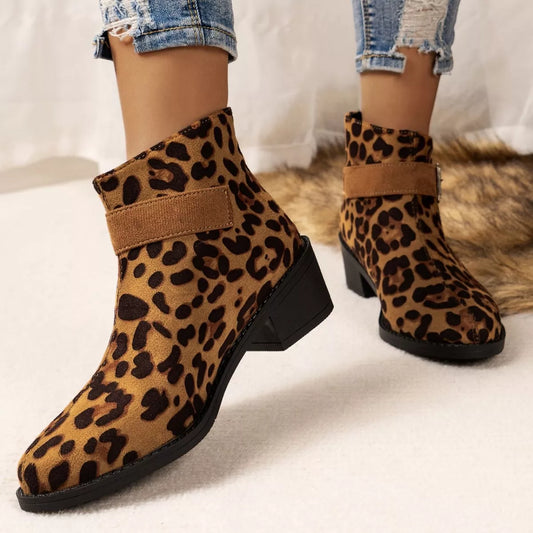 Point Toe Block Heels Boots