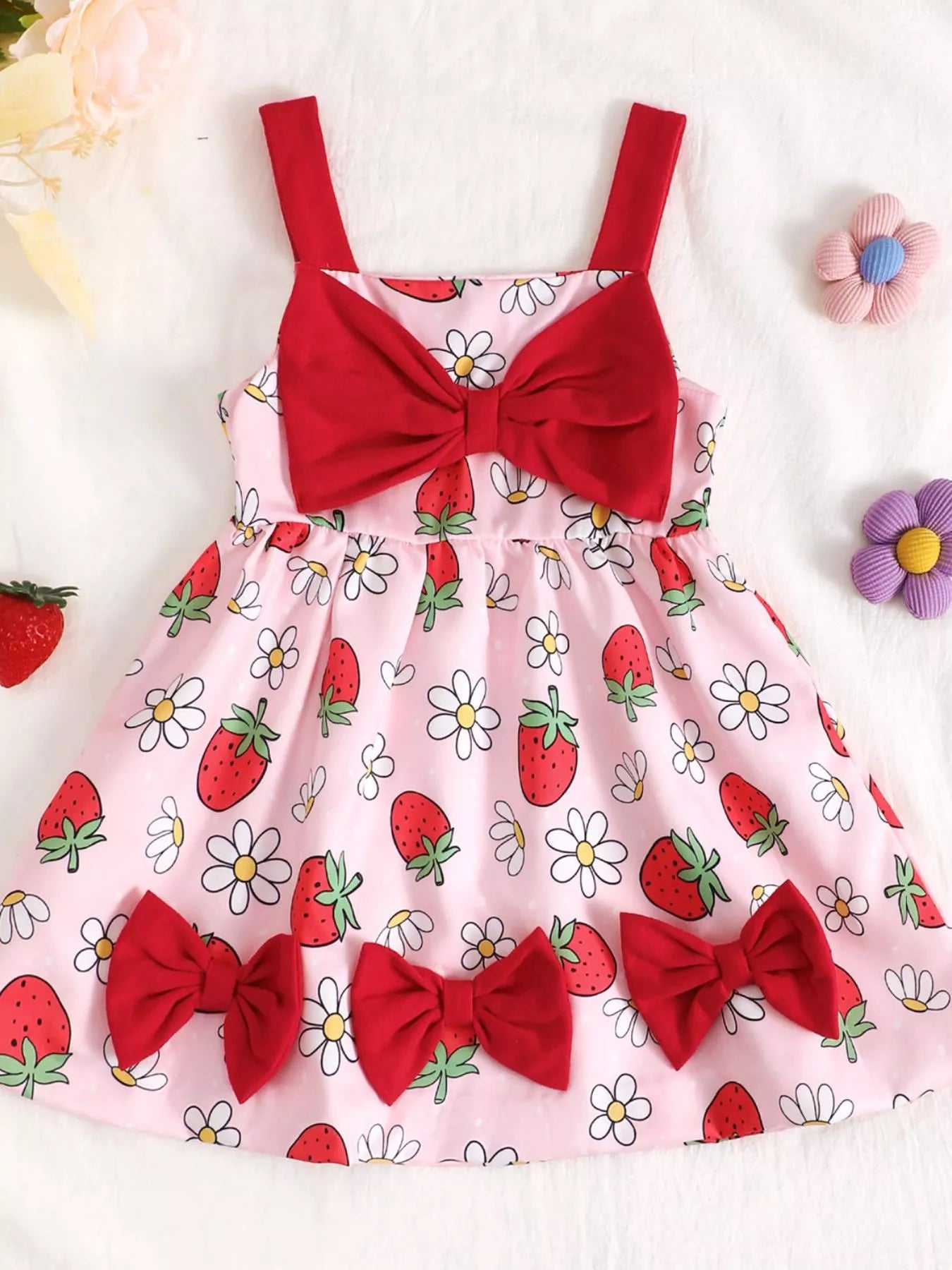 Children's Bow Front Printed Dress