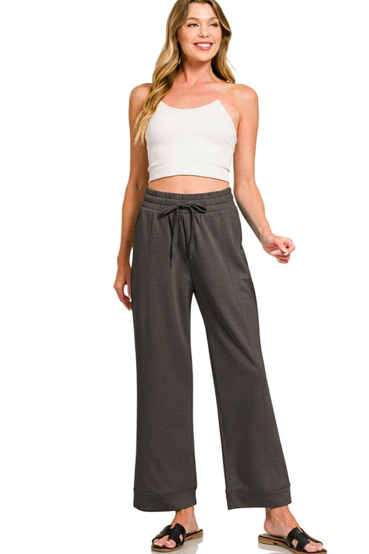 Zenana Scuba Drawstring Pants
