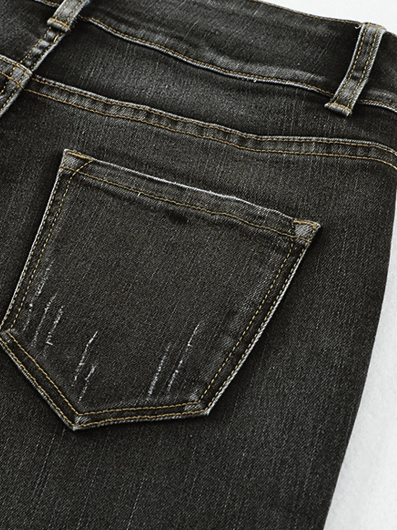 High Waist Distressed Straight Leg Jeans