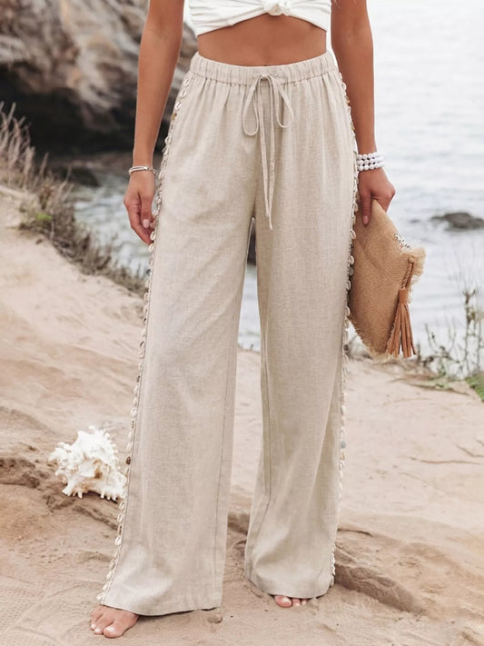 Drawstring Wide Leg Pants