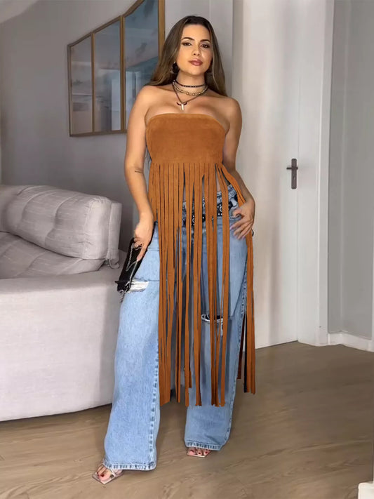 Fringe Trim Tube Top