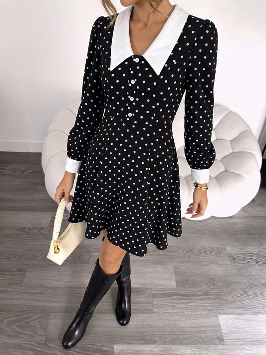 Polka Dot Peter Pan Collar Dress