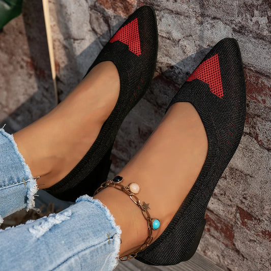Mesh Point Toe Flat Slip-Ons