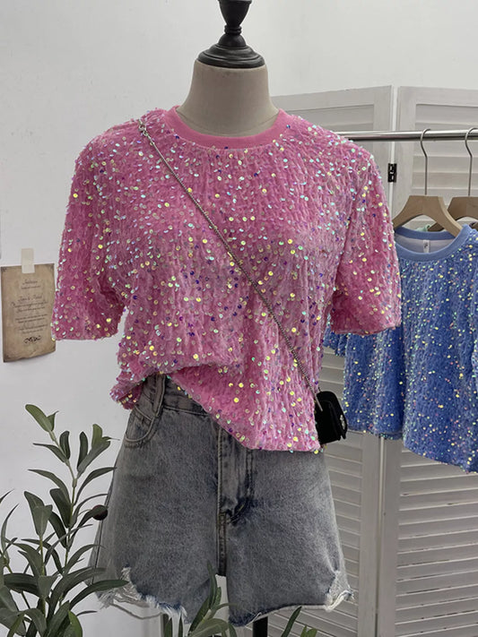 Sequin Short Sleeve T-Shirt